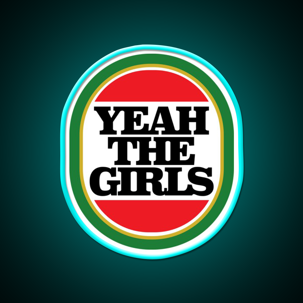 Yeah The Girls Beer Bar Decor Led Neon Sign Rgb Color - Size and dimension reference