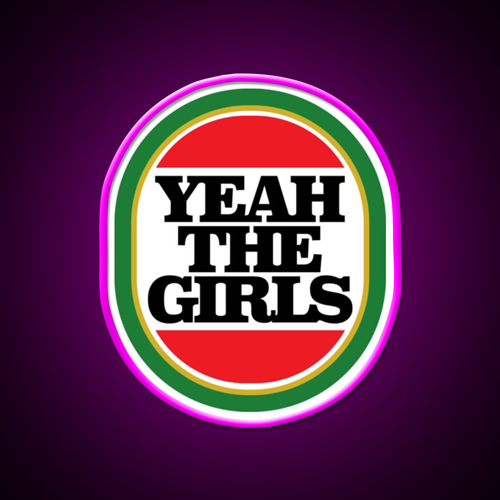 Yeah The Girls Beer Bar Decor Led Neon Sign Rgb Color - Neon sign mounted on wall in room