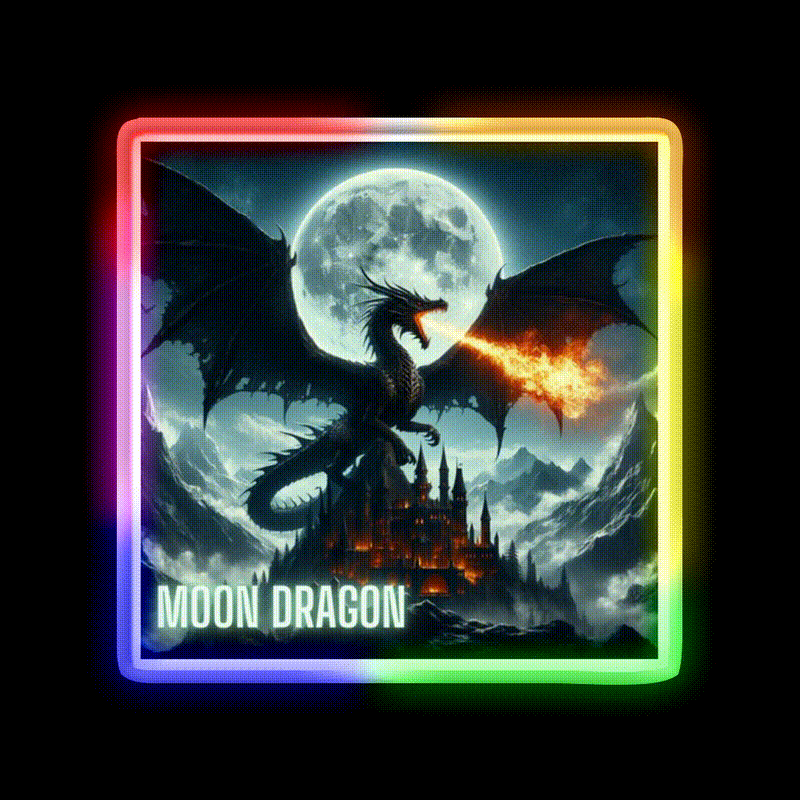 Year Of The Dragon Asian Cultural Led Neon Sign Rgb Color - LED neon sign close-up detail