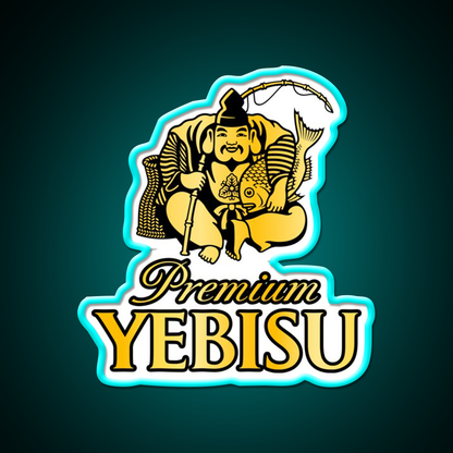 Yebisu Premium Golden Logo Beer Bar Decor Led Neon Sign Rgb Color - Size and dimension reference