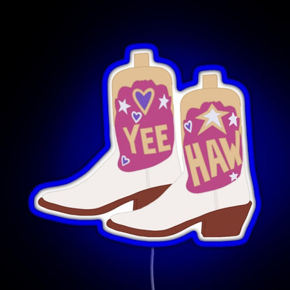 Yeehaw Cowboy Boots Rgb Led Neon Sign Pop Wall Art - Shineneon
