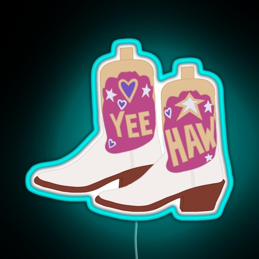 Yeehaw Cowboy Boots Rgb Led Neon Sign Pop Wall Art - Shineneon