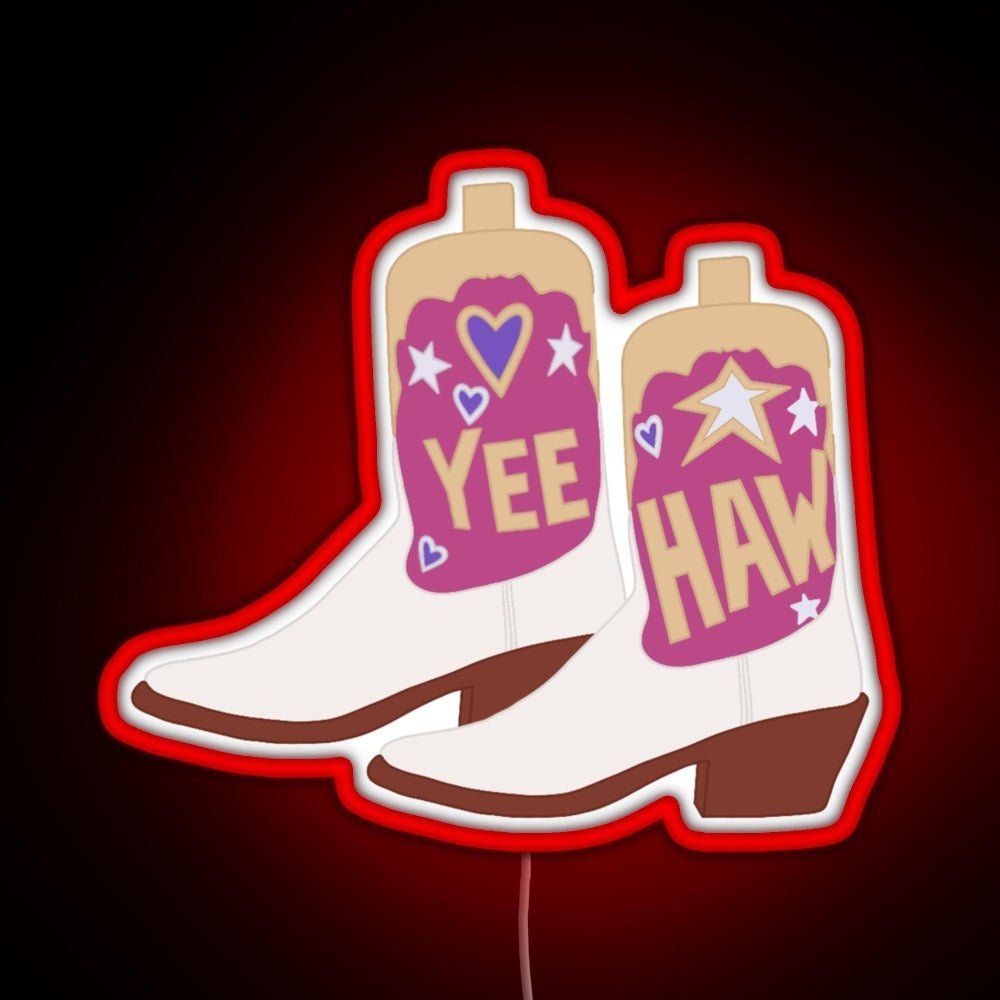 Yeehaw Cowboy Boots Rgb Led Neon Sign Pop Wall Art - Shineneon