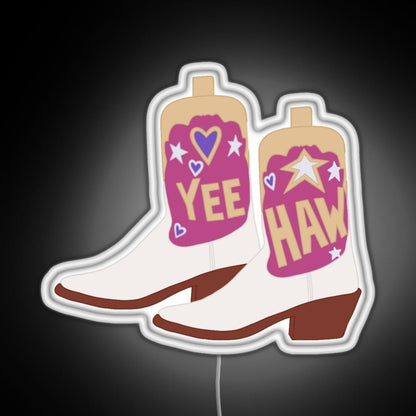 Yeehaw Cowboy Boots Rgb Led Neon Sign Pop Wall Art - Shineneon