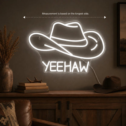 Yeehaw Cowboy Hat LED Neon Sign - Shineneon