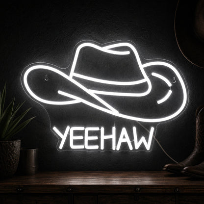 Yeehaw Cowboy Hat LED Neon Sign - Shineneon