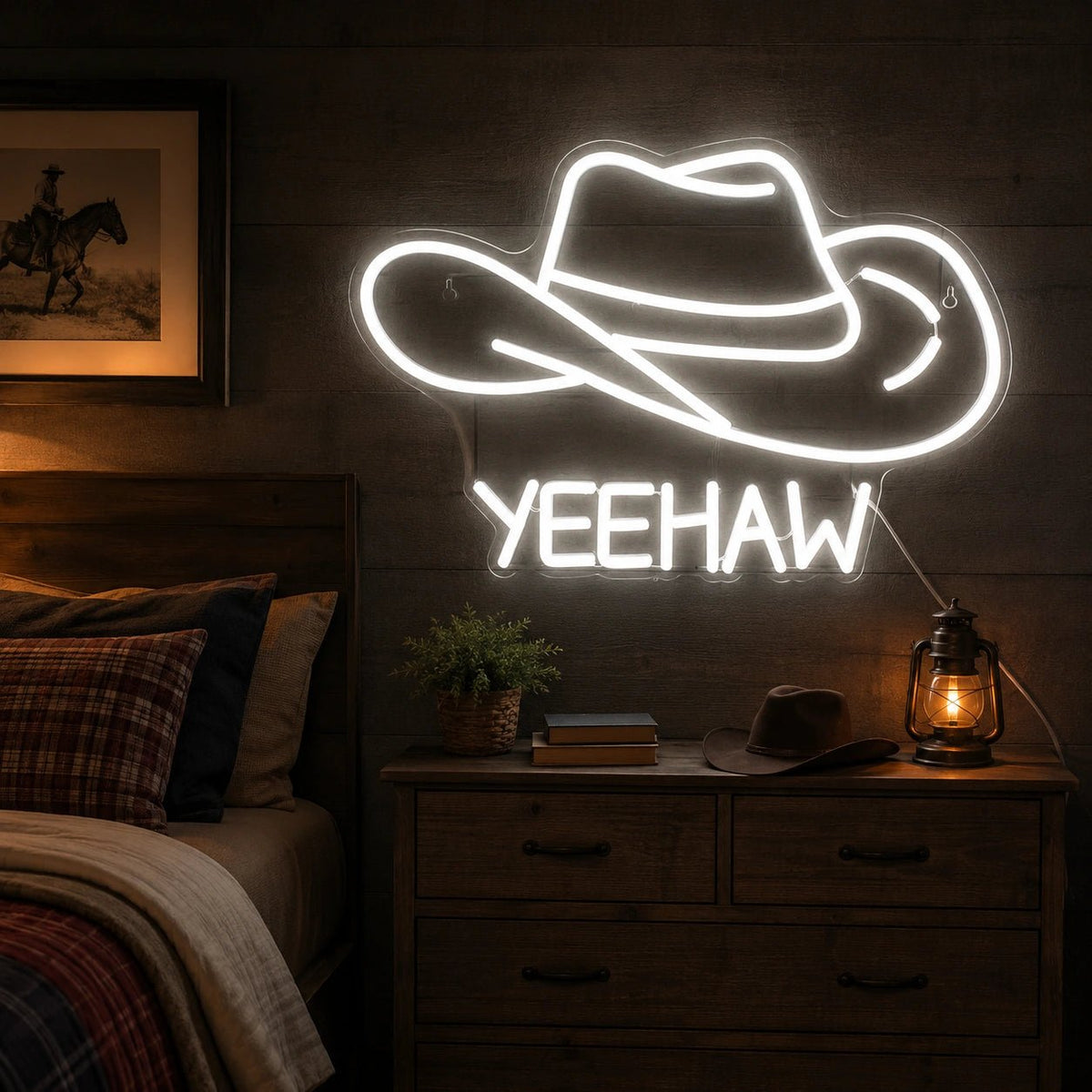 Yeehaw Cowboy Hat LED Neon Sign - Shineneon