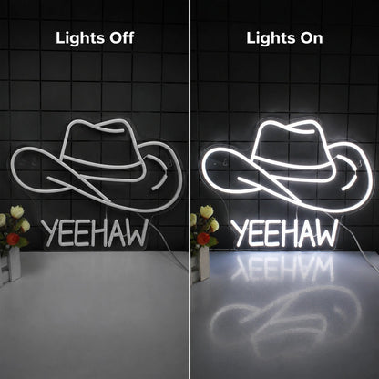 Yeehaw Cowboy Hat LED Neon Sign - Shineneon