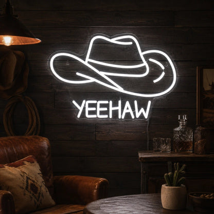Yeehaw Cowboy Hat LED Neon Sign - Shineneon