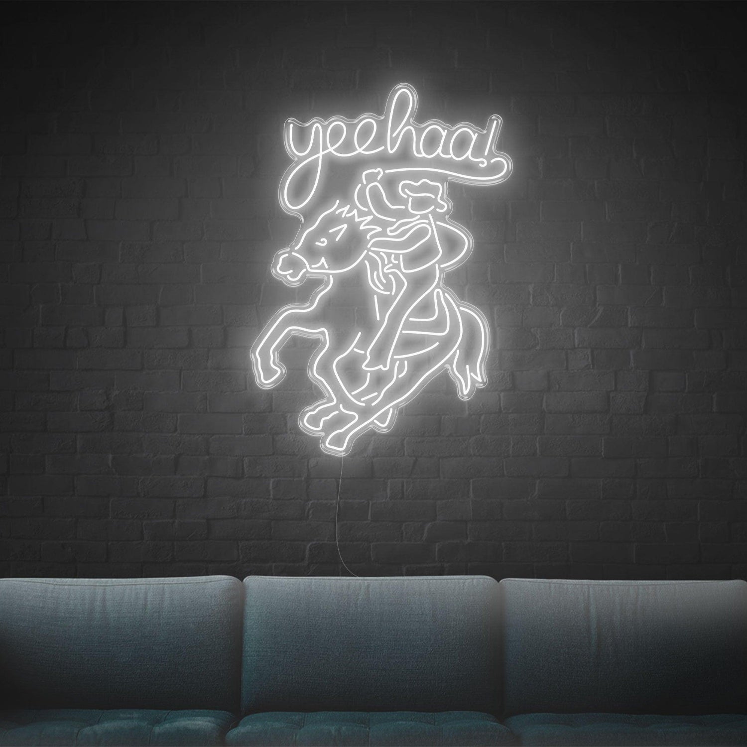 Yeehaw Cowboy Riding Horse Led Neon Sign For Western Home Bar Decor | Shineneon