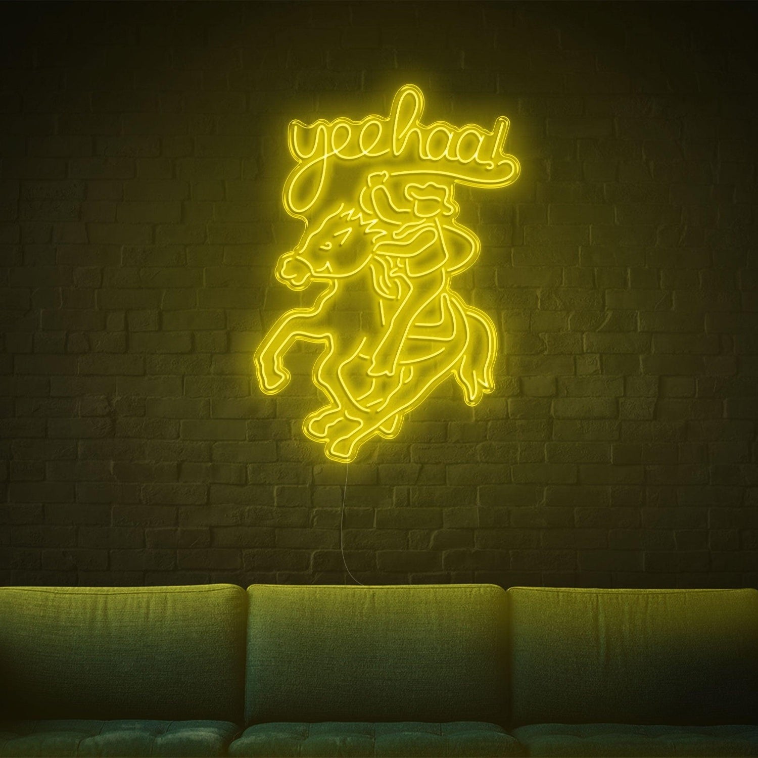 Yeehaw Cowboy Riding Horse Led Neon Sign For Western Home Bar Decor | Shineneon