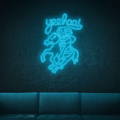 Yeehaw Cowboy Riding Horse Led Neon Sign For Western Home Bar Decor | Shineneon