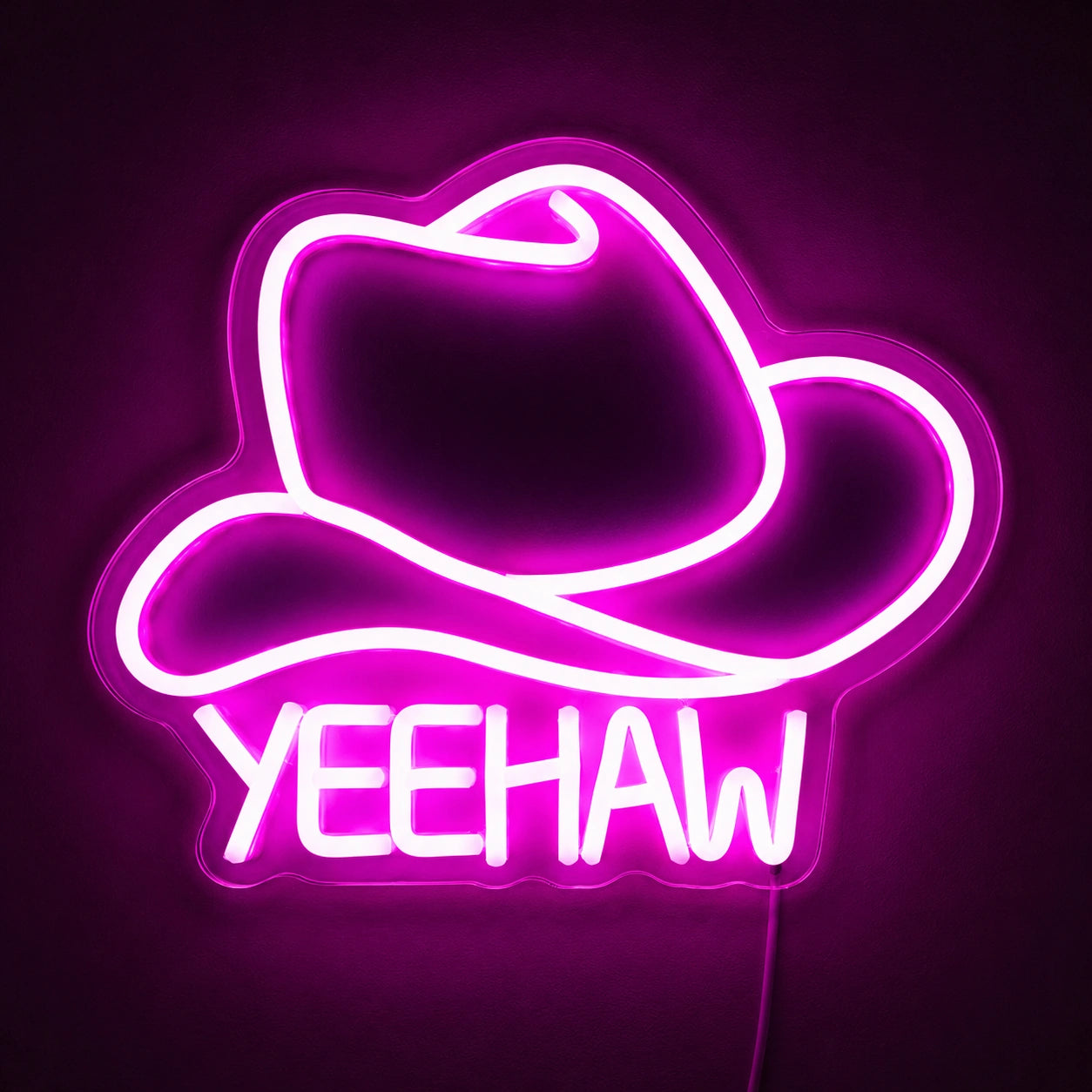 Yeehaw Cowgirl Hat Neon Sign LED Neon Sign main product image