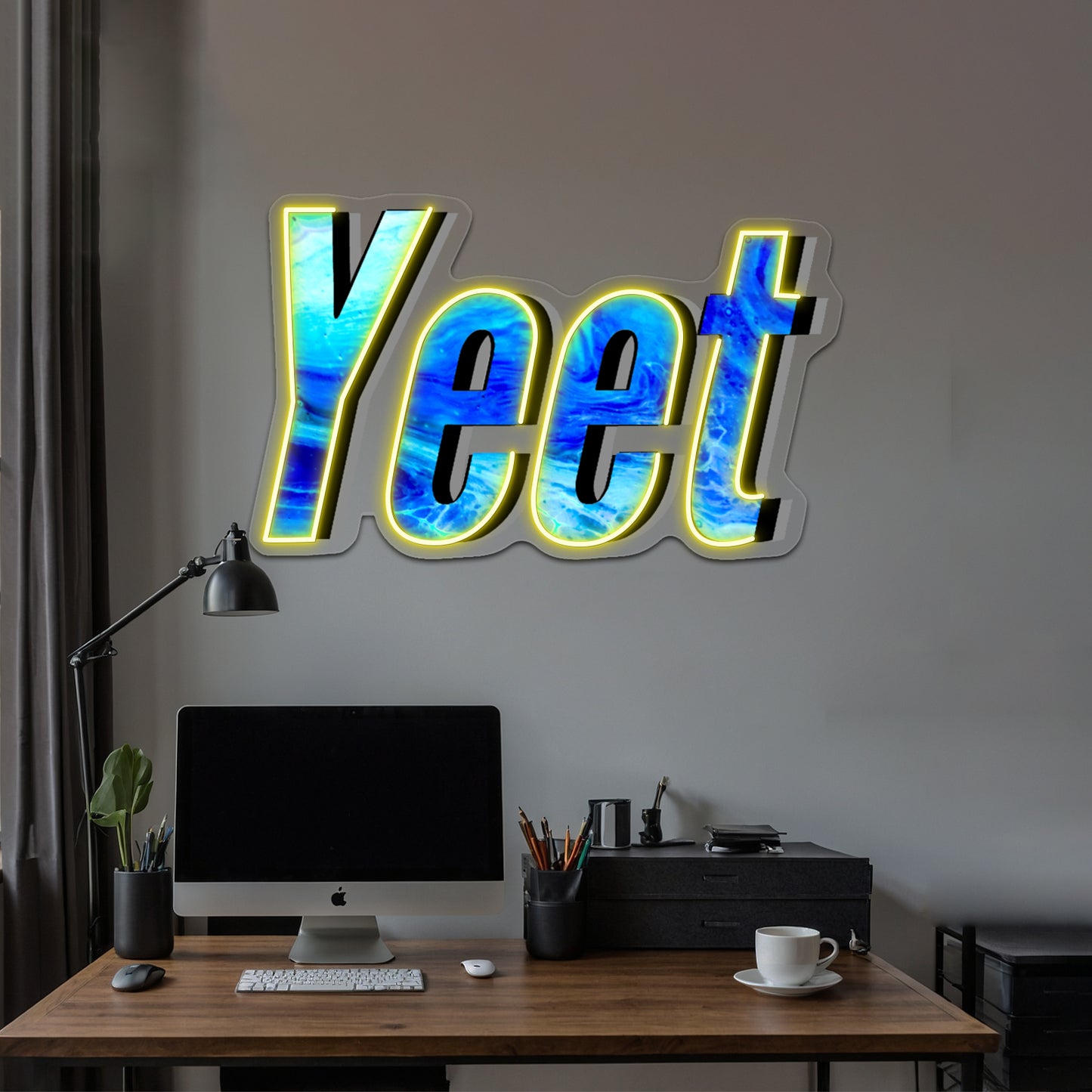 Yeet But Blue Wall Artwork Neon Signs