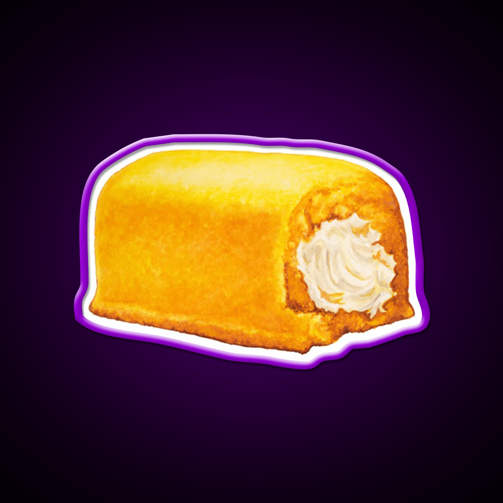 Yellow American Snack Cake Pattern Snack Food Led Neon Sign Rgb Color - Shineneon