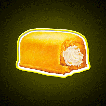 Yellow American Snack Cake Pattern Snack Food Led Neon Sign Rgb Color - Custom LED neon sign front view