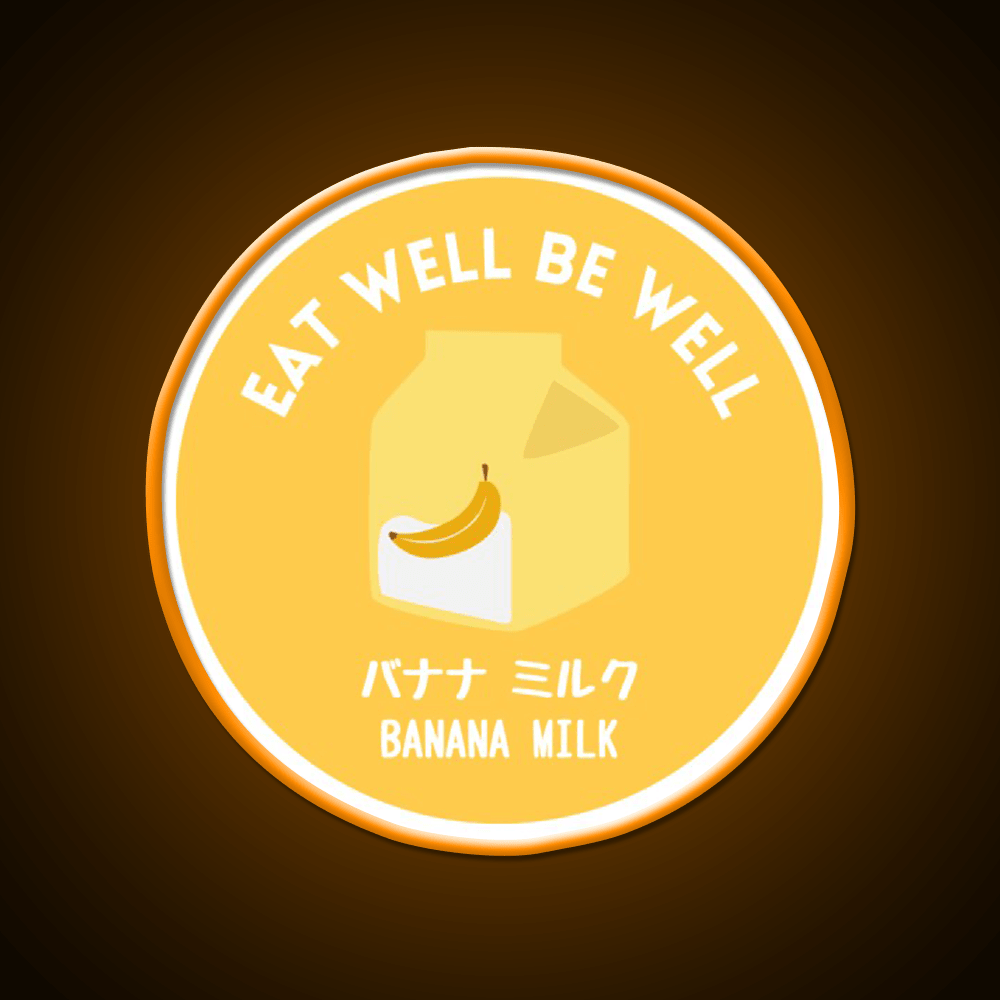 Yellow Banana Milk Carton Japanese Food Snack Food Led Neon Sign Rgb Color - Shineneon