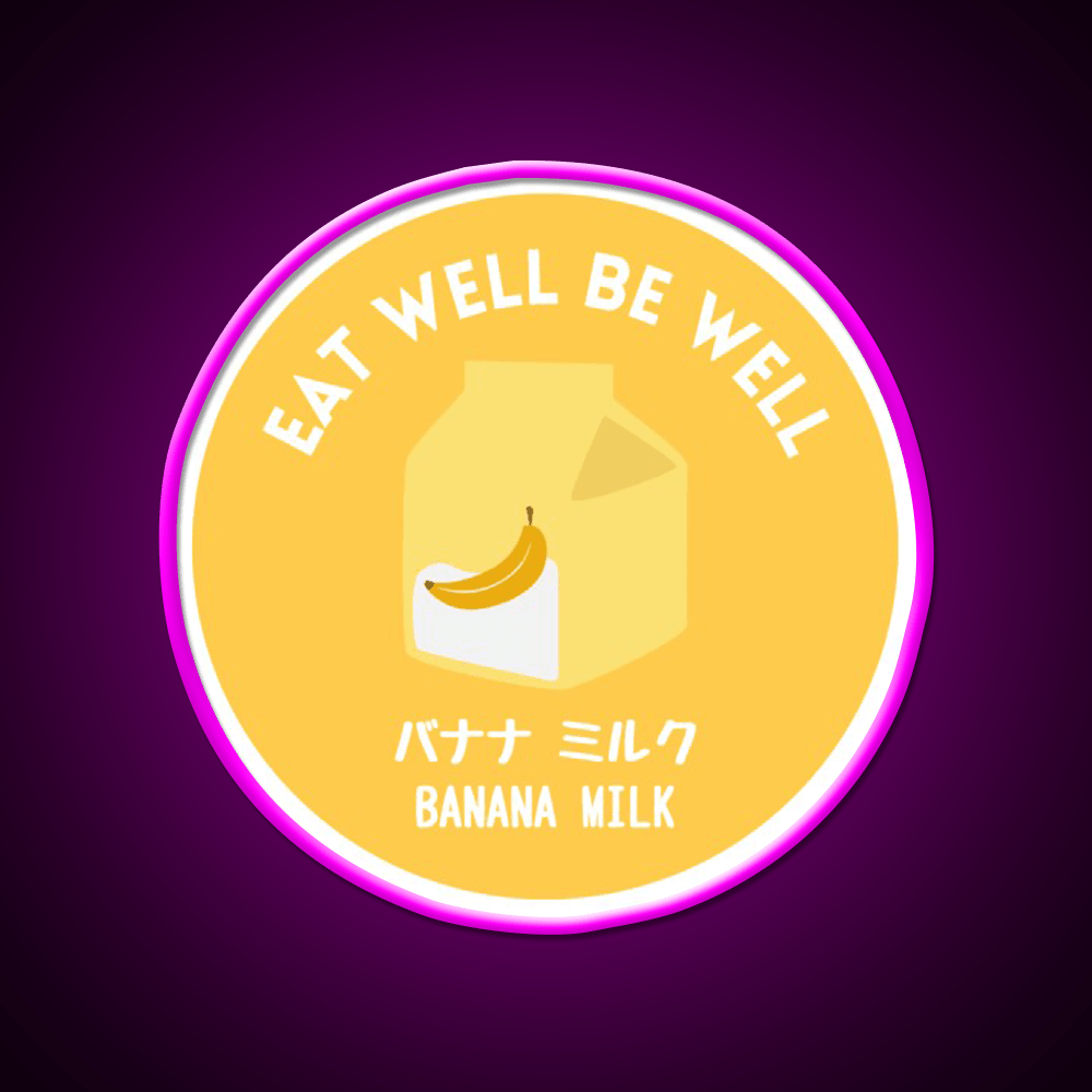 Yellow Banana Milk Carton Japanese Food Snack Food Led Neon Sign Rgb Color - Shineneon