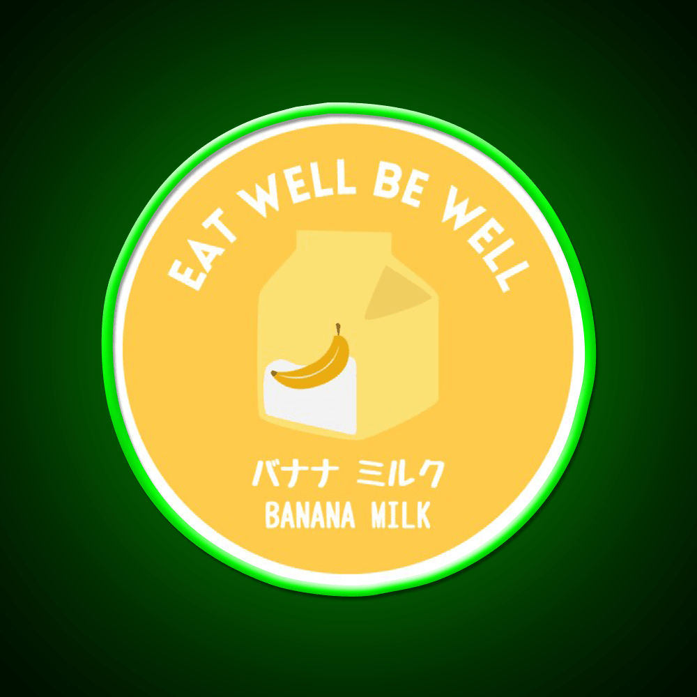 Yellow Banana Milk Carton Japanese Food Snack Food Led Neon Sign Rgb Color - Shineneon