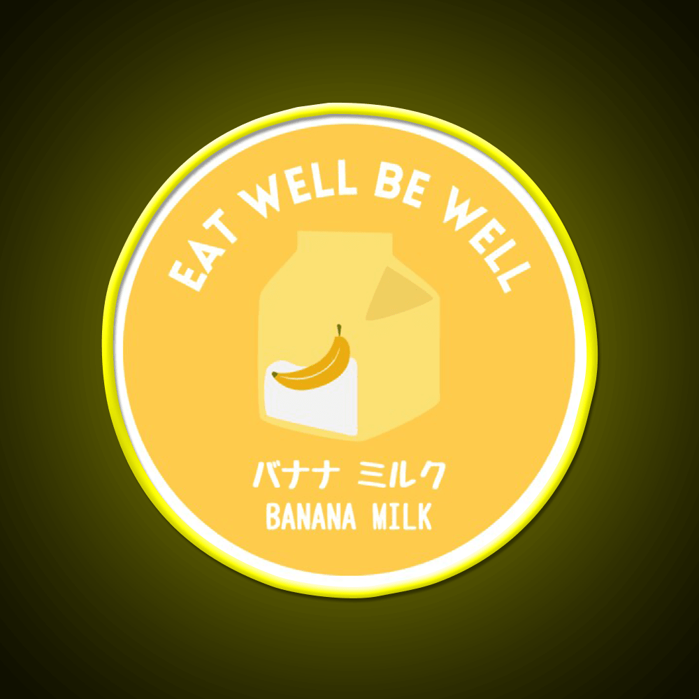 Yellow Banana Milk Carton Japanese Food Snack Food Led Neon Sign Rgb Color - Shineneon