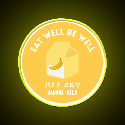 Yellow Banana Milk Carton Japanese Food Snack Food Led Neon Sign Rgb Color - Shineneon