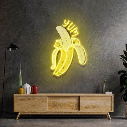 Yellow Banana Yup Uv Printed Led Neon Sign For Home Decor Cafe | Shineneon