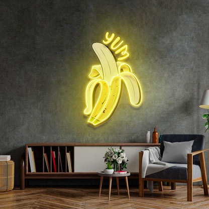 Yellow Banana Yup Uv Printed Led Neon Sign For Home Decor Cafe | Shineneon