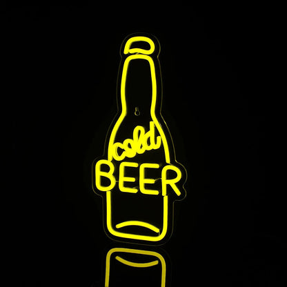 Yellow Beer Bottle Cold Led Neon Sign For Bar Home Decor | Shineneon