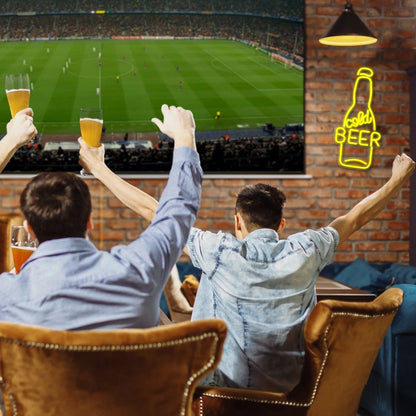 Yellow Beer Bottle Cold Led Neon Sign For Bar Home Decor | Shineneon