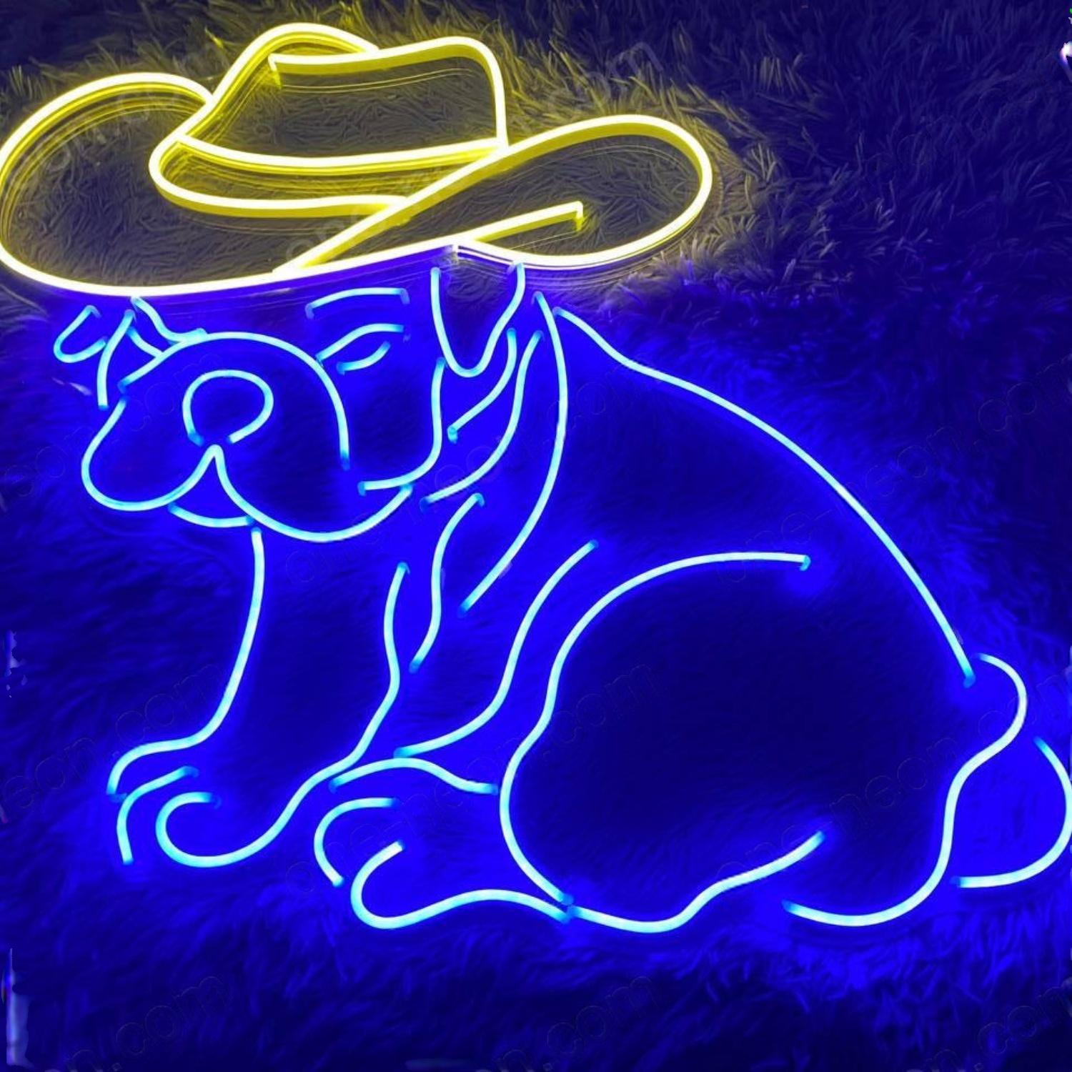 Yellow Blue Cowboy Dog Led Neon Sign For Indoor Western Pet Decor | Shineneon