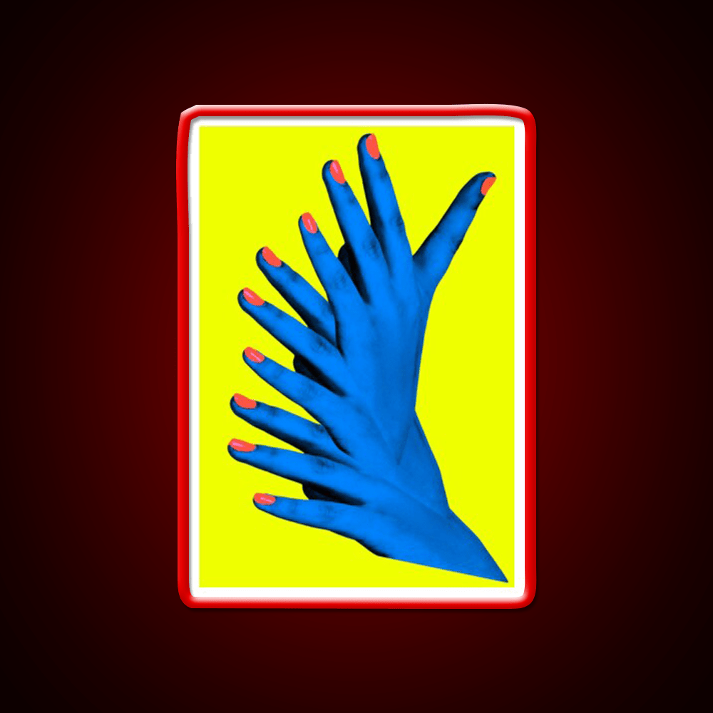 Yellow Blue Hand Fingers Body Trippy Photo Nail Salon Led Neon Sign Rgb Color - Shineneon