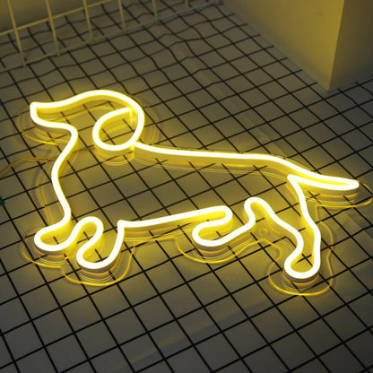 Yellow Dachshund Silhouette Led Neon Sign For Home Pet Store Decor | Shineneon