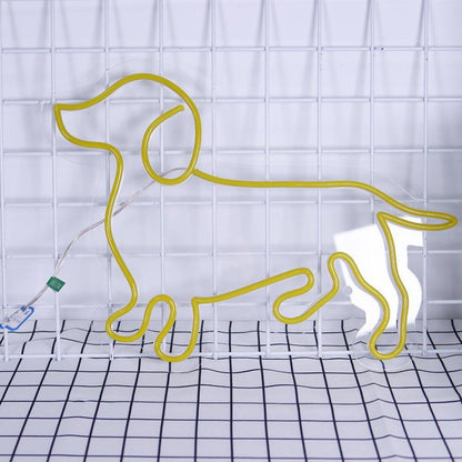 Yellow Dachshund Silhouette Led Neon Sign For Home Pet Store Decor | Shineneon