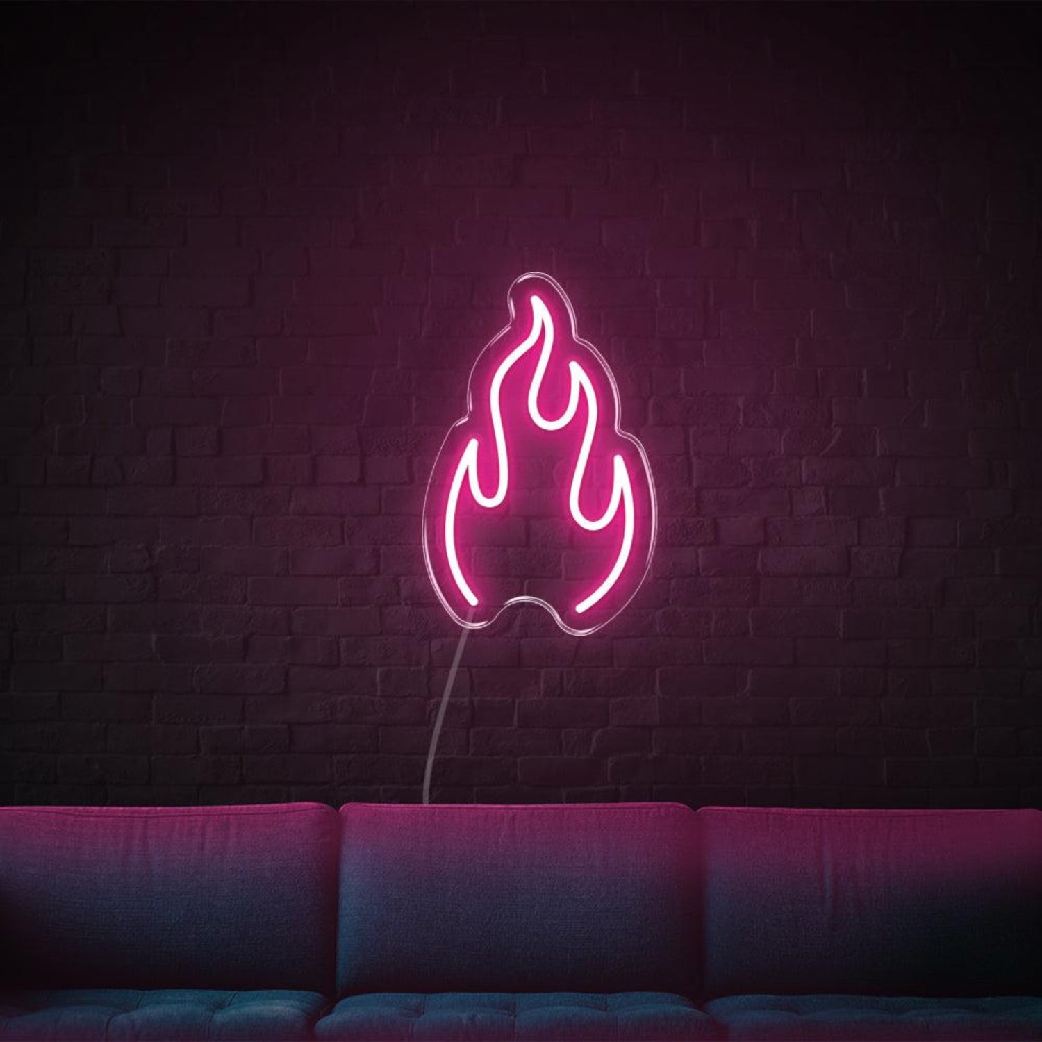 Yellow Fire Flame Led Neon Sign For Home Bar Cafe Indoor Wall Decor | Shineneon