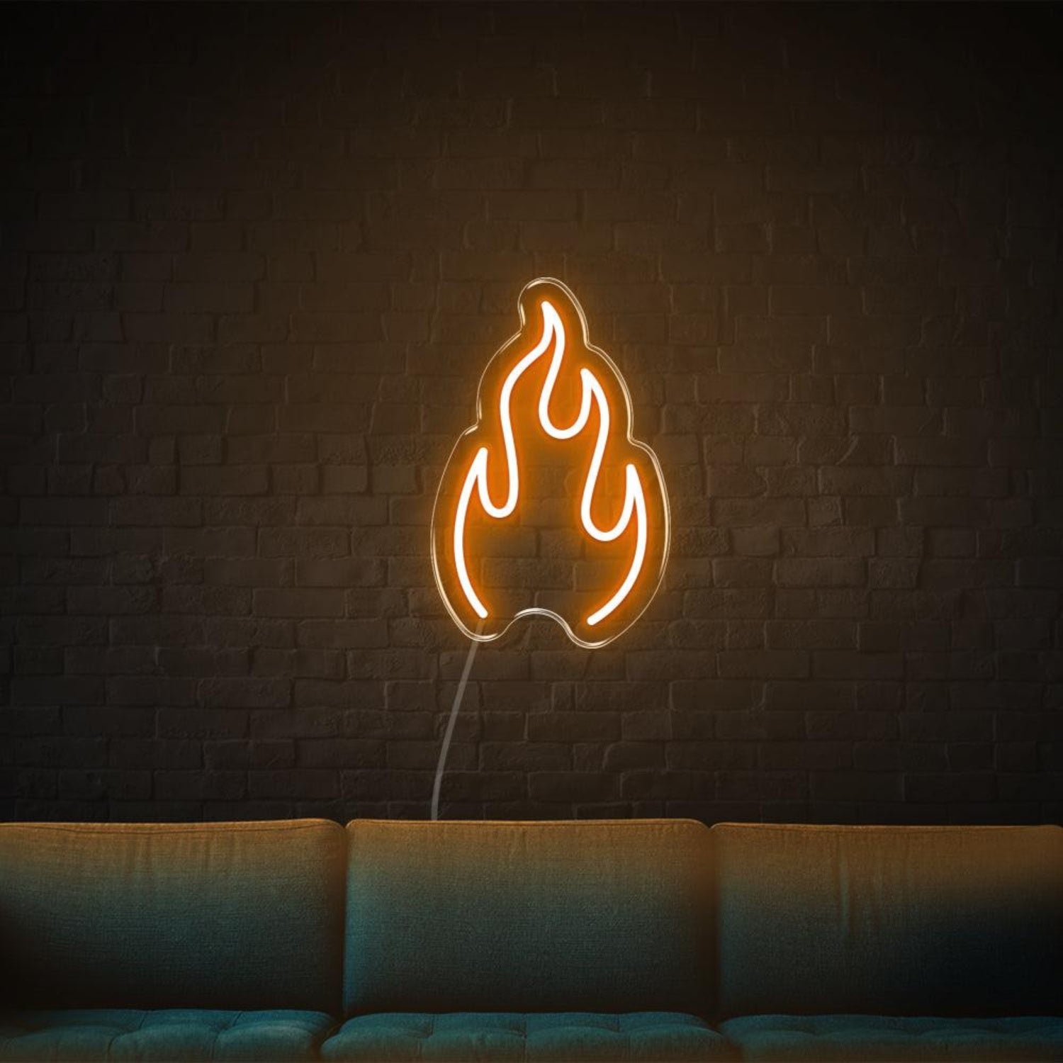 Yellow Fire Flame Led Neon Sign For Home Bar Cafe Indoor Wall Decor | Shineneon