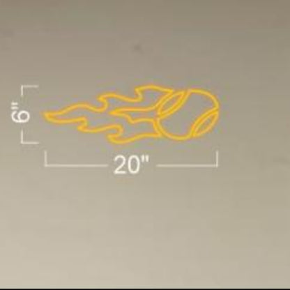 Yellow Flame Fire Ball Design Led Neon Sign For Indoor Wall Art | Shineneon