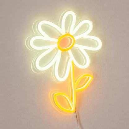 Yellow Flower Wall Decor LED Neon Sign main product image
