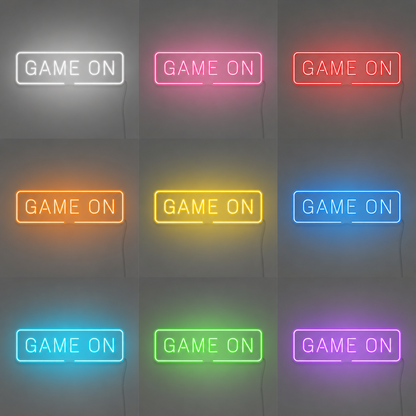 Yellow Game Room Basement Wall Decor LED Neon Sign color grid
