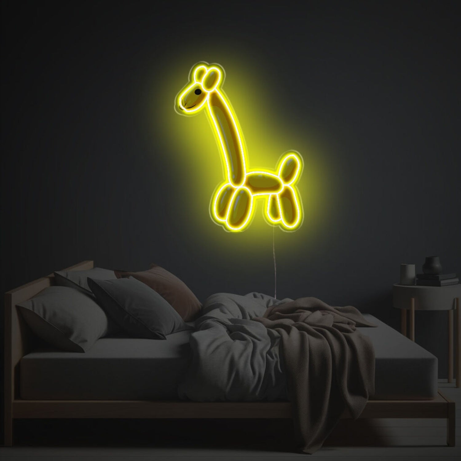 Yellow Giraffe Shaped Balloon Led Neon Acrylic Artwork | Shineneon