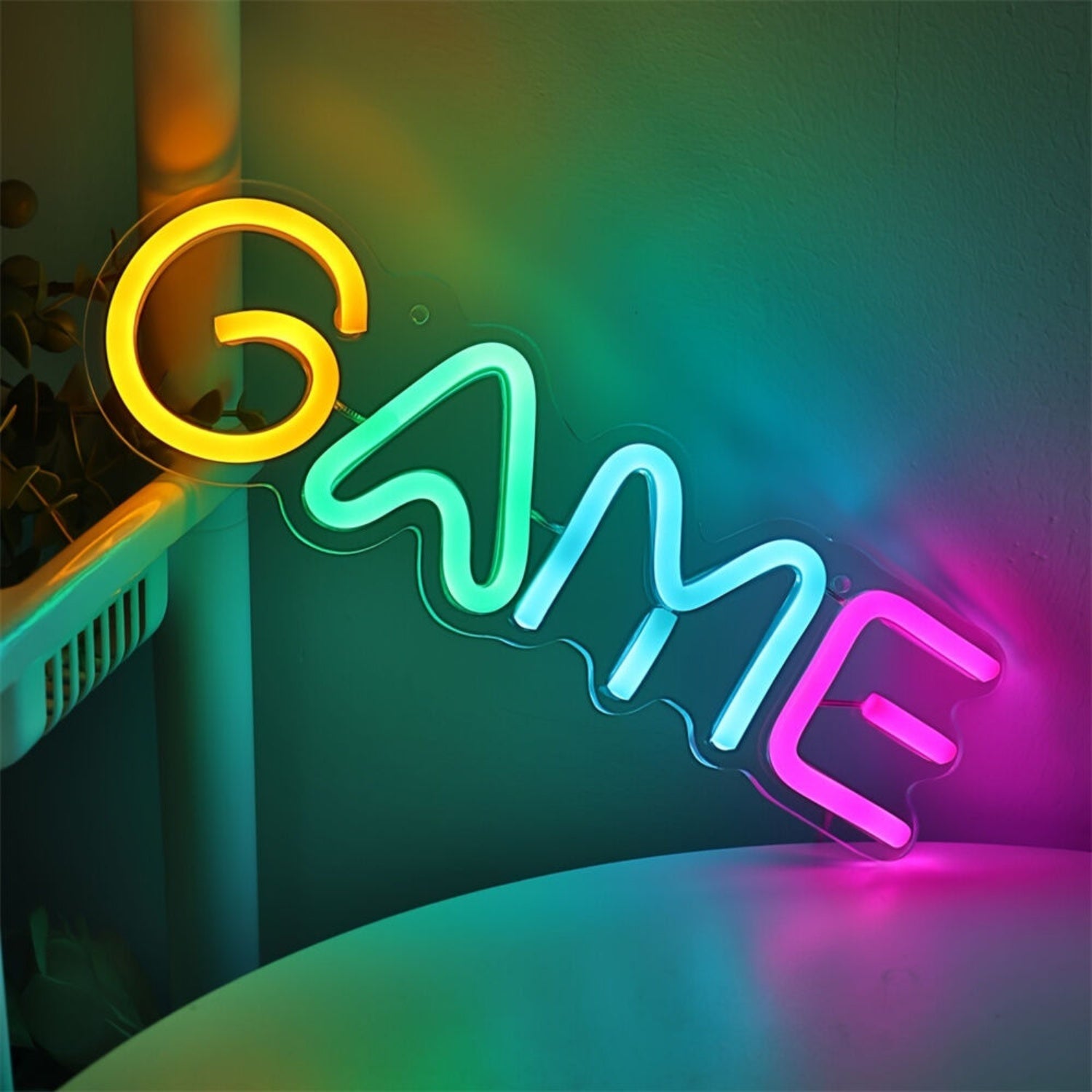 Yellow Green Ice Blue Game Letter Led Neon Sign - Shineneon