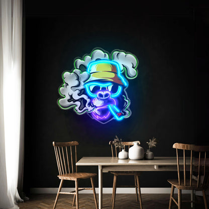 Yellow Hat Monkey Led Neon Sign Light Custom Led Signs - Shineneon