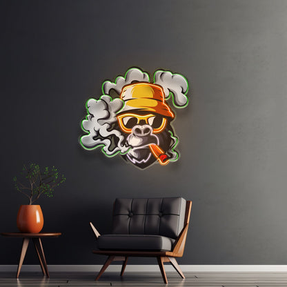 Yellow Hat Monkey Led Neon Sign Light Custom Led Signs - Shineneon