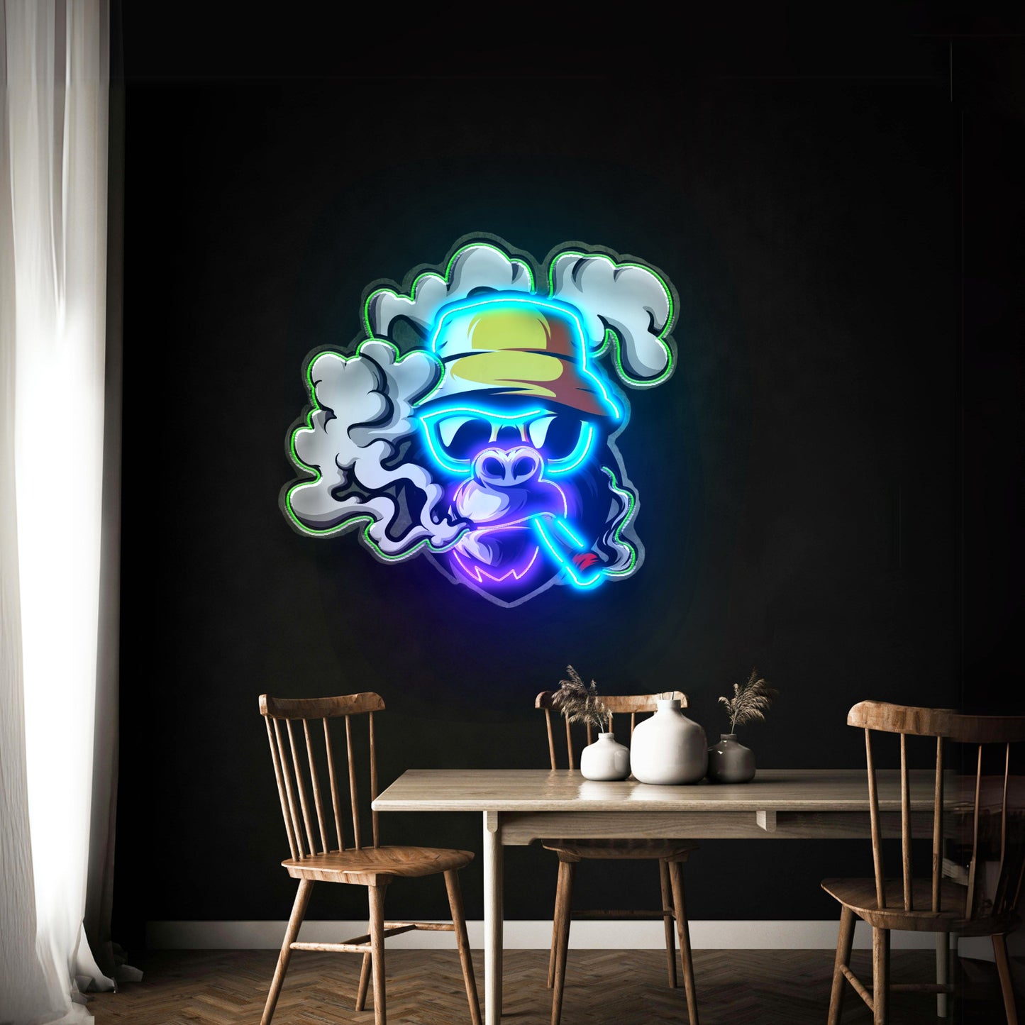 Yellow Hat Monkey Led Neon Sign Light Custom Led Signs