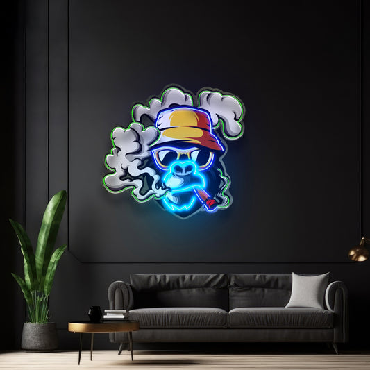 Yellow Hat Monkey Led Neon Sign Light Custom Led Signs