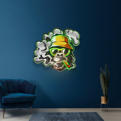 Yellow Hat Monkey Led Neon Sign Light Custom Led Signs