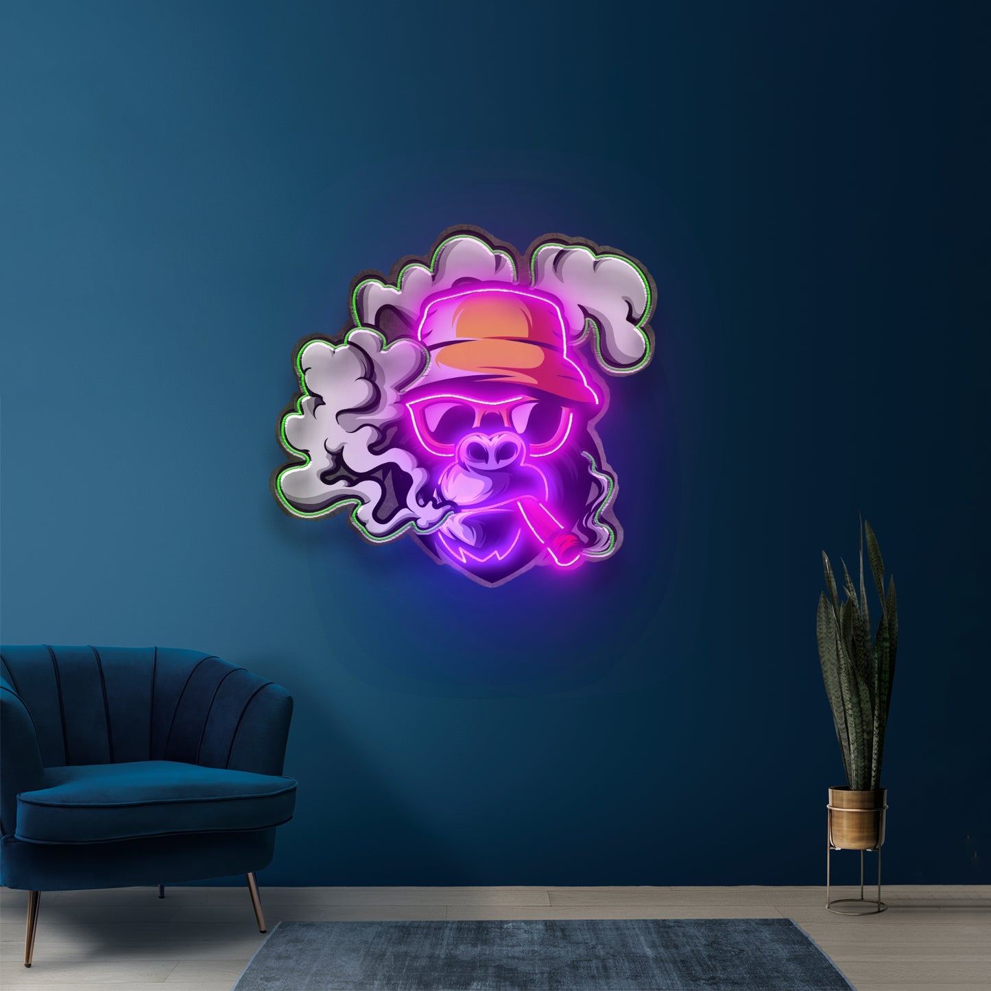 Yellow Hat Monkey Led Neon Sign Light Custom Led Signs