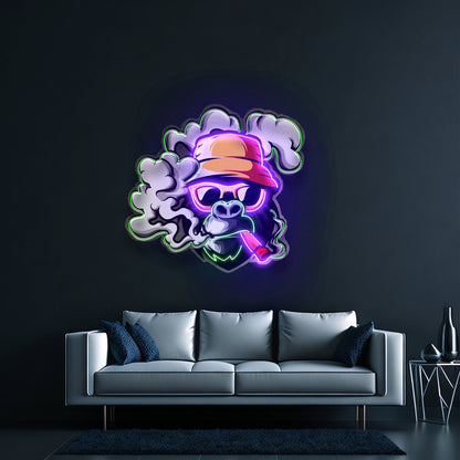 Yellow Hat Monkey Led Neon Sign Light Custom Led Signs