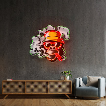 Yellow Hat Monkey Led Neon Sign Light Custom Led Signs