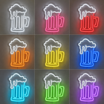 Yellow Home Bar Wall Decor LED Neon Sign color grid