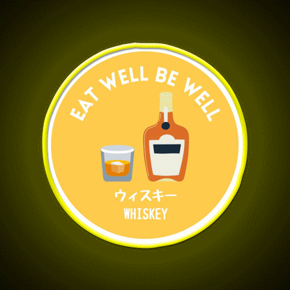 Yellow Japanese Alcohol Whiskey Liqour Food Snack Food Led Neon Sign Rgb Color